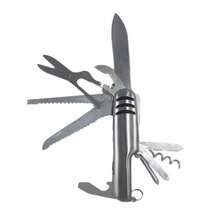 Navaja Tipo Suiza Commando 13 En 1 Acero Inoxidable Multiusos de Bolsillo Con Llavero - Plateado - Ver 2