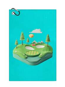 (Text cu model personalizat) Prosop sport de golf Prosop sport imprimat cu nasturi pentru alpinism Prosop sport ultrafin din fibră portabilă cu tijă de ștergere Prosop de yoga Prosop de golf cu pliere triplă