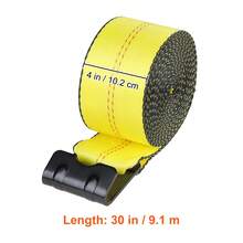 Correas de cabrestante , 10 cm x 9 m, capacidad de carga de 2777 kg, resistencia a la rotura de 8277 kg, correas para camión con gancho plano, amarres para plataforma, control de carga para remolques, granjas, rescates, protección de árboles, amarillas (paquete de 10) - Amarillo - Ver 10