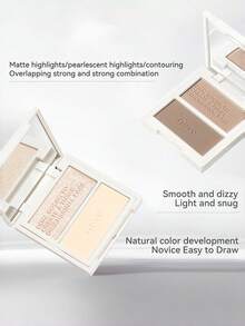 NOVO 3D Sculpting Contour & Highlight Palette, Matte & Pearlescent Comprehensive Palette, Suitable For Autumn/Winter, Ideal For Women, Y2K Style, Great For Birthday, Party, New Year Makeup - 01# Wild Gardenia - View 5