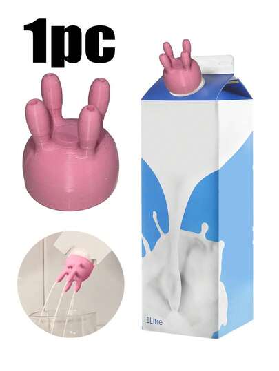 1pc Funny Pouring Milk Bottle Cap ,Milk Bottle Lids, Cow Milk Carton Lids, Reusable Milk Carton Diverters, Bottle Pranks,Perfect For Ramadan, Eid, Valentine's Day, Christmas, Or Thanksgiving Christmas And Thanksgiving Gifts