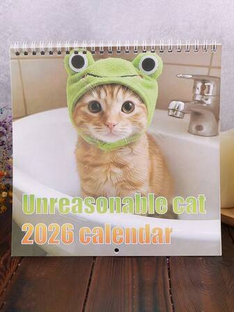 Unreasonable Cat 2026 Calendar - Cute & Quirky Cat-Themed Wall Calendar, Ideal For Cat Lovers, Personal Time Management Tool, Adorable Home Decor