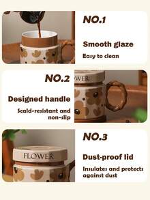 High-End Retro Coffee Cups With Lids, Mugs, Milk Cups, Latte Cups, Threaded Handle Art Cup Sets, English Art Roman Water Cups, Milk Tea Cups, Suitable For Christmas Gifts/Graduation Gifts/Home/Office, Coffee Lovers' Collection