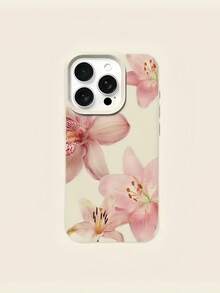 Flower 1pc Pink Lily Floral Pattern Matte Anti-Drop Full Coverage TPU Phone Case Compatible With IPhone 17/16/11/12/13/14/15/15 Pro/15 Plus/15 Pro Max/7 Plus/8 Plus/X/XS Max/XR/11 Pro/12 Pro/13 Pro/14 Pro/12 Mini/13 Mini/11 Pro Max/12 Pro Max/13 Pro Max/14 Pro Max/14 Plus/6/6S/6 Plus/7/8/16 Pro/16 Plus/16 Pro Max/SE & Compatible With Samsung Galaxy A54/A14/A12/A13/A15/A32/A33/A24/A52S/S20/S21/S22/S23/S24/S23 Plus/S24 Ultra/S25/A15/A33/A23 - Multicolor - View 4