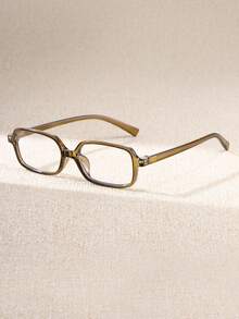 1副复古方形男女通用休闲太阳镜，时尚平光镜片，适合海滩派对 - 彩色 - 查看 10