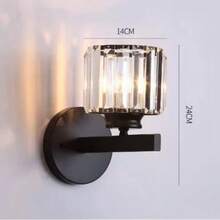 1pc Modern Crystal Wall Light With E26 Socket Hardwired Sconces Wall Lighting Bedside Wall Lamp Crystal Decor Wall Mount Light Fixture For Living Room, Bedroom, Hallway - 1件玻璃水晶壁燈 - 查看 13