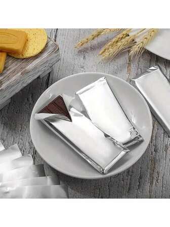 50pcs Aluminum Foil Paper Sheets, Suitable For Chocolate, Candy, Baking, Party And Gift Packaging