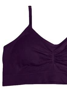 Zee Rucci Girls' Seamless Comfortable Cropped Top With Padded Bra And Straps, Sizes 4 To 16, Basic - Purple - View 3