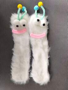 1 par de calcetines de oruga esponjosos y lindos, calcetines gruesos y cálidos para interiores para mujeres, calcetines adorables y divertidos de dibujos animados para el hogar, regalo de Navidad acogedor - Multicolor - Ver 6