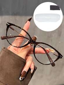 1 Pair/2 Pairs Vintage Women's Cat-Eye Glasses Y2K Small Frame Light Clear Lens Fashion Decorative Glasses Stainless Steel Frame Daily Use
