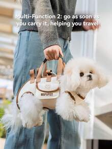 Horizontal Dog Outdoor Backpack | Essential For Raising Small Dogs, Veterinarian Recommended Spine-Protecting Design, 4 Carrying Methods, Sandwich Sponge Layer Shock Absorption, Detachable Padded Shoulder Straps For Long-Lasting Comfort, One-Piece Wear-Free Adaptation, Breathable Mesh + Adjustable Buckles, Suitable For Various Dog Breeds - Multicolor - View 6
