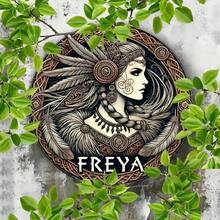 Freya Goddess Vintage Metal Sign – Bohemian Norse Mythology Decor, Durable Wall Art For Home, Garden, Cafe & Bar - 彩色 - 查看 7