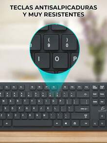 Kit Teclado Y Mouse Usb Alámbrico Laptop Pc Slim Waterproof - Negro - Ver 3