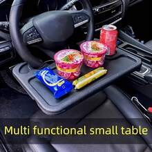 1pc Car Steering Wheel Desk Tray, Multi-Function Car Dining Table Board, Steering Wheel Organizer - Multicolor - View 9
