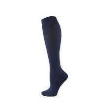 1/5 pares de calcetines altos para mujer, calcetines deportivos de compresión ajustada, adecuados para correr, ciclismo, otoño - Azul Marino - Ver 7