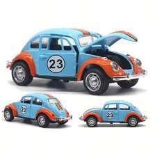 Modelo de coche de carreras de aleación a escala 1:32 del Escarabajo Vintage, en colores surtidos, con apertura de puertas y acción manual de retroceso, ideal para jóvenes y adultos, regalo para cumpleaños, Navidad o Halloween - Multicolor - Ver 12