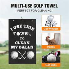 Men's And Women's Golf Accessories: Towel Gift - Fun, Ultra-Fine Fiber Towel, Cleaning Cloth, Belt Clip, Perfect For Golf Balls And Clubs, Perfect For Christmas, Birthday, Valentine's Day, Father's Day Gifts