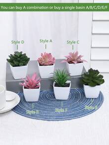 Bộ 1/6 cây xương rồng mini nhân tạo, thích hợp trang trí nhà cửa, phòng khách, bàn, bệ cửa sổ, bàn làm việc, quà tặng Ngày của Mẹ, tiệc cưới. - Bột xanh - Xem 10