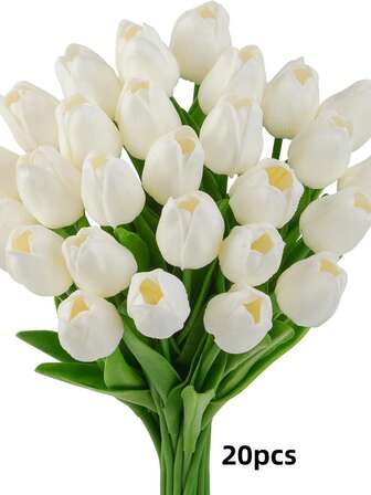 1/3/5/8/10/12/14/20/30朵郁金香仿真花，适用于卧室家具装饰、婚礼装饰、万圣节和圣诞节装饰