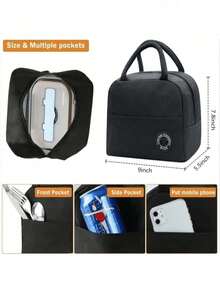 Portable Thermal Insulated Cooler Bag With Cartoon Pattern - 黑色 - 查看 4