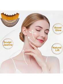 2 Pieces Lymphatic Sculpting Face And Body Brush And Stainless Steel Facial Gua Sha Board Set, Lymphatic Drainage Massager For Face, Chin And Jawline Sculpting, Face Massage Tool Set - Multicolor - View 6