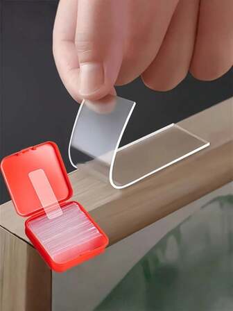 60 piezas de cinta adhesiva doble cara reutilizable, impermeable, extraíble y transparente para tiras de montaje - perfecta para pegatinas de pared de citas de Año Nuevo y Primavera, decoración de habitaciones, decoración de paredes, decoración de dormitorios, decoración de cocinas, decoración del hogar