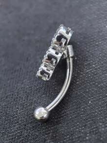 FOREVER QUEEN 1PC 925 Sterling Silver Three Heart Belly Button Rings For Women Heart Cubic Zirconia Belly Rings Clear CZ Navel Rings Piercing - Navel Nails - View 8