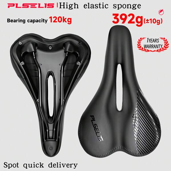 plselis 1 Stück Paisley-Muster Schwarz Fahrrad Sitzpolster, Sportlicher Stil stromlinienförmige Form, hochelastischer Schaumstoff Stoßabsorption, atmungsaktiv Cut Out für Rennrad & Mountainbike