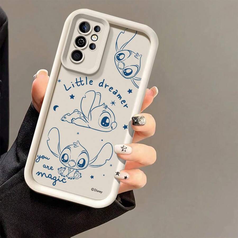 Miniso Stitch, Line Art, Blue, Stars, Moon, "Little Dreamer", "You Are Magic", Cute, Disney, Lilo & Stitch Phone Case For Samsung Galaxy S25 Ultra/S25 Plus/S25/ Galaxy S24 Ultra/S24 Plus/S24/S24 FE/S23 Ultra/S23 FE/S22Ultra/S22 Plus/S22/S21 Ultra/S21 Plus/S21/S21 FE/A13/A14/A15/A16/A17/A33/A34/A35/A36/A52/A53/A54/Galaxy Note20Ultra/Galaxy Note20,Galaxy S25 Case,Galaxy S25 Case,Galaxy S25 Ultra Case Plus Stocking Stuffers,The Girlfriend,The Chosen,Early Fall Fashion. - 白色 - 查看 1