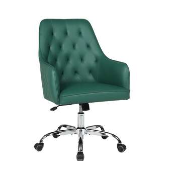 Swivel Desk Chair, PVC Leather Office Chair, Adjustable Height, Makeup Vanity Armchair For Home Office, Makeup Room