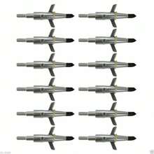 12Pcs 100 Grain Expandable Broadhead Replacement Cutting Broadhead, Arrow Heads For Traditional Bows And Compound Bow - Silver - View 1