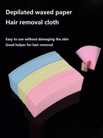 脱毛蜡纸 - 适用于面部、眉毛、腿部、身体和比基尼区域的无痛脱毛！美发沙龙美发产品及配件，美容旅行必备，一次性脱毛蜡纸，加厚无纺布脱毛蜡纸，适用于脱毛膏和美容脱毛纸