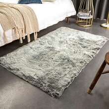 Ashler Soft Fox Faux Fur Chair Couch Cover Area Rug for Bedroom Floor Sofa Living Room(3 x 5 Feet Rectangle Green White) - Tipo 11 - Ver 2