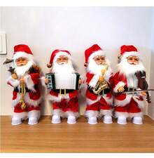 2025 New Santa Claus Playing Musical Instruments, Christmas Decorations For The Desk, Creative Christmas Decoration, A Must-Have For Christmas Gifts - Red Violet - View 3