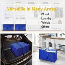 CasaBella 6 Pack 24 Gallon Extra Large Heavy Duty Foldable Moving Bags With Carrying Handles, Zippers And Tag Pocket, Outdoor Camping, Water Proof Organiser, Moving Box - Blue - View 6