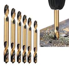6pcs Double Head Fried Dough Twists Drill Bit, Electric Hand Drill Drilling Bit, HSS Straight Handle Of High-Speed Steel, Stainless Steel Metal Drilling Double-Edged Drill Dit, Steel And Wood Drilling And Reaming Tools 