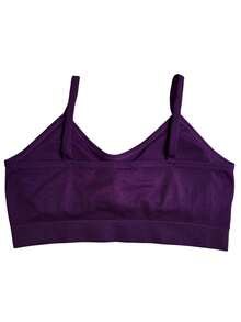 Zee Rucci Girls' Seamless Comfortable Cropped Top With Padded Bra And Straps, Sizes 4 To 16, Basic - Purple - View 2