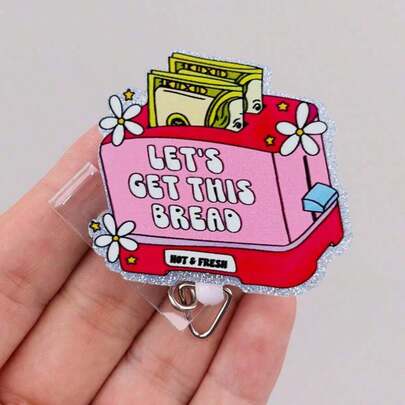 Retractable D Card Holder Reel With Cute Cartoon Design, Nurse Hospital Badge Holder Office Lanyard 1pc