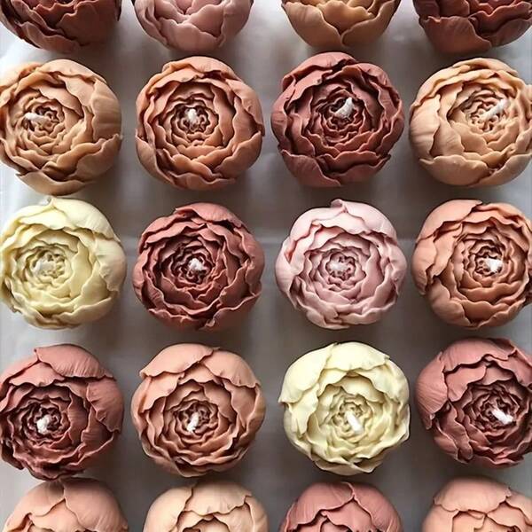 2pcs DIY Floral Silicone Candle Molds - Perfect For Making Scented Candles, Soaps And Plaster Floral Decorations - Heat Resistant, Non-Deformable, Easy Demoulding, Clear Texture - Ideal Gift For Valentine's Day, Birthday, Mother's Day, Wedding, Christmas And Holidays