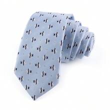 ZONFAZ 1 pieza Corbata versátil para hombres de 6 CM con estampado de dibujos animados, con patrones de flores, bicicleta, avión y conejo, adecuada para esmoquin, boda, actuación escolar y fiesta - Multicolor - Ver 21