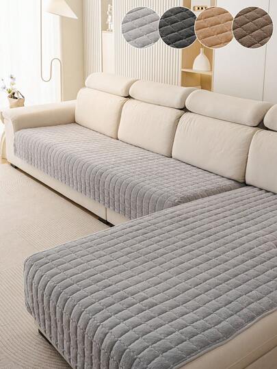 1 st tjock quiltad flanellsoffkudde, modern minimalistisk stil, husdjursvänlig, smutsig och halkfri sofföverdrag, reptåligt soffskydd för höst/vinter, lämplig för L-formad kombinationssoffa och 1/2/3/4-sitssoffa (säljs styckvis)