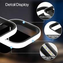 1个方形LED吸顶灯，冷白光/自然光/暖白光超亮吸顶灯，嵌入式LED吸顶照明灯具，适用于厨房、浴室、走廊、客厅 - 三色光 - 查看 5