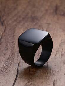 1 Piece Personalized Stainless Steel Ring, Laser Engraved Photo Text Black Gold Silver, Fashion, Vintage, Simple, Unisex, Casual, Cute, Customized, Personalized, Unique, Ideal Gift For Him, Ideal Gift For Her, Boyfriend, Dad, Family, Friends, Anniversary, Birthday, Graduation, Prom, Party - Style - View 8