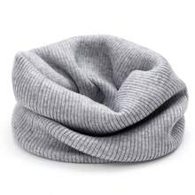 1pc Unisex Solid Color Wool Ribbed Thick Knit Neck Warmer Scarf, Fashionable Versatile Neck Protector For Autumn/Winter - Multicolor - View 14