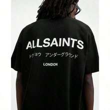 AllSaints Underground Graphic Tee – Unisex  Crew Neck T-Shirt, Streetwear Style2025 - màu đen - Xem 1