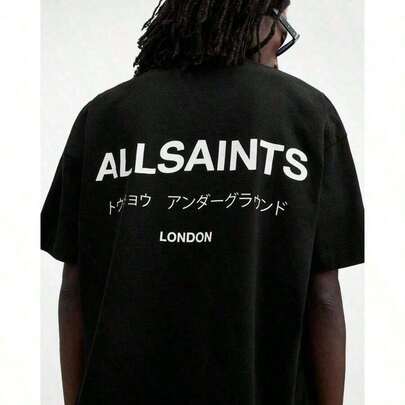 AllaSaints Underground Graphic Tee – Unisex Cotton Crew Neck T-Shirt, Streetwear Style