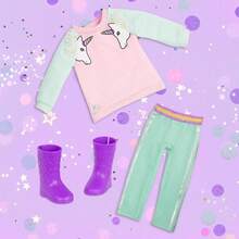 Glitter Girls Dolls by Battat - Dreaming Fashion Outfit (Rosa) - Ropa y Accesorios para muñecas de 14 Pulgadas para niños de 3 años en adelante - Juguetes para niños - Pijama de mariquita brillante - Ver 4