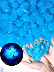 500/200pcs-Luminous Pebbles,Glow In Dark Rocks Luminous Stone Garden Accessories Micro Landscape Fish Tank Decoration Outdoor Patio Lawn Yard Kit Pebble Vase Stuffing Glow In The Dark Garden Pebbles Stones Rocks For Yard And Walkways Decor DIY Decorative Luminous Stones