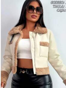 Chamarra elegante de mujer, cool, buena calidad sofisticada, juvenil - Blanco - Ver 2