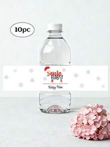 Custom Photo Water Bottle Label-38 Styles,10pcs Personalized Celebration Tags,Personalized DIY Bottle Water Waist Seal Stickers,Personalized Water Bottle Labels For Wedding, Birthday, Baptism , Wedding Thank You Stickers,Christmas Water Bottle Labels Waterproof - Christmas Party Decoration - Holiday Party Decor,For Housewarming,Chic Design - Multicolor - View 48